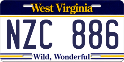 WV license plate NZC886