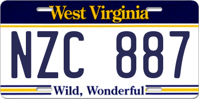 WV license plate NZC887