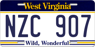 WV license plate NZC907