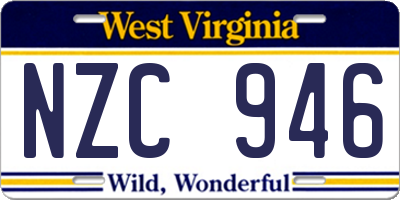 WV license plate NZC946