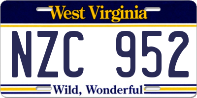 WV license plate NZC952