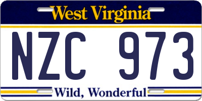 WV license plate NZC973