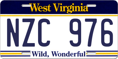 WV license plate NZC976