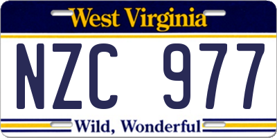 WV license plate NZC977