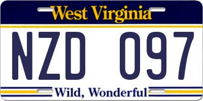 WV license plate NZD097