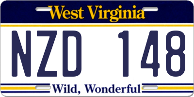 WV license plate NZD148