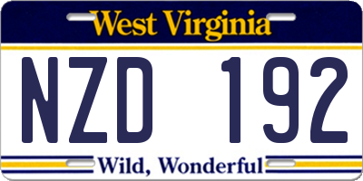 WV license plate NZD192