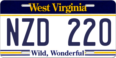 WV license plate NZD220