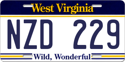WV license plate NZD229
