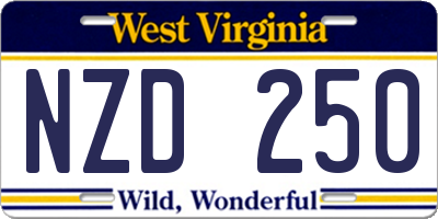 WV license plate NZD250