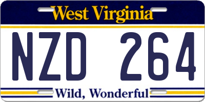 WV license plate NZD264