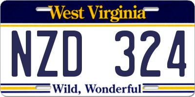 WV license plate NZD324