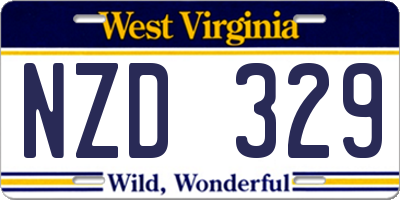 WV license plate NZD329