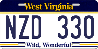 WV license plate NZD330