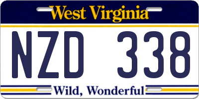 WV license plate NZD338