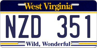 WV license plate NZD351