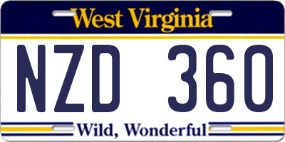 WV license plate NZD360