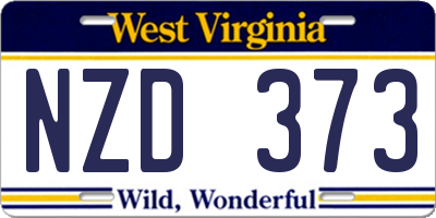 WV license plate NZD373