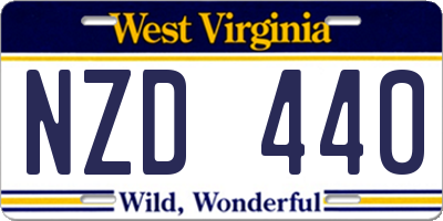 WV license plate NZD440