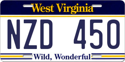 WV license plate NZD450