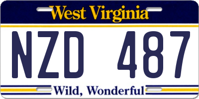 WV license plate NZD487