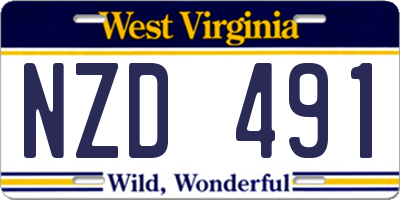 WV license plate NZD491