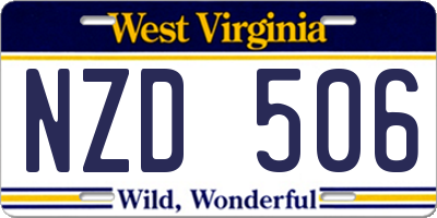 WV license plate NZD506