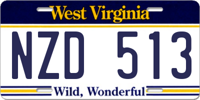 WV license plate NZD513