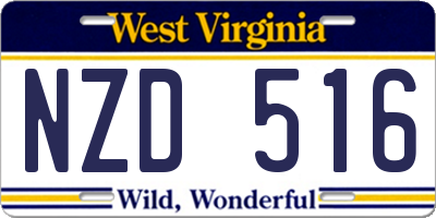 WV license plate NZD516