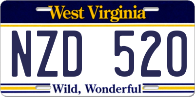 WV license plate NZD520