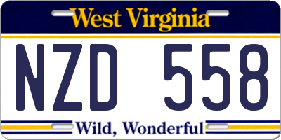 WV license plate NZD558