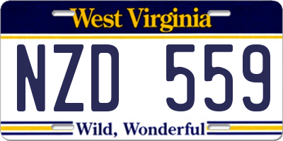 WV license plate NZD559