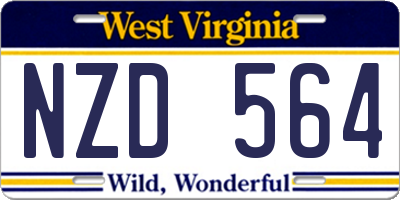 WV license plate NZD564