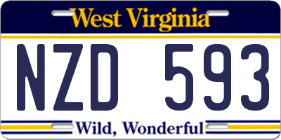 WV license plate NZD593