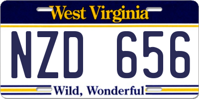 WV license plate NZD656