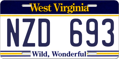 WV license plate NZD693