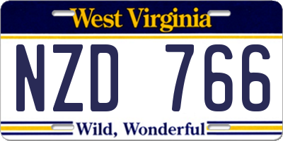 WV license plate NZD766