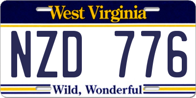 WV license plate NZD776