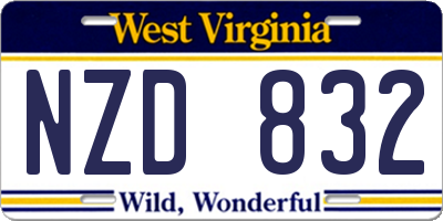 WV license plate NZD832