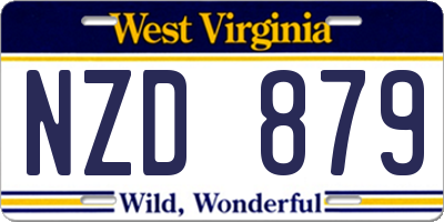 WV license plate NZD879