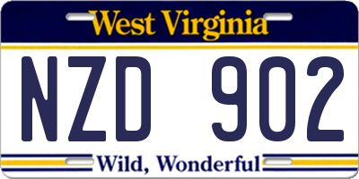 WV license plate NZD902