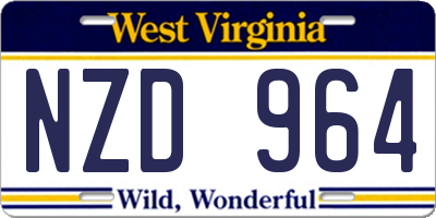 WV license plate NZD964