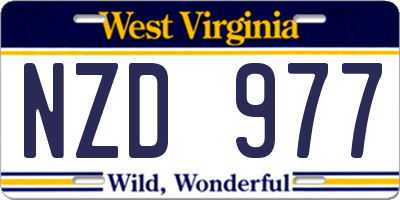 WV license plate NZD977
