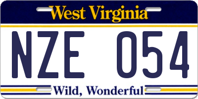 WV license plate NZE054