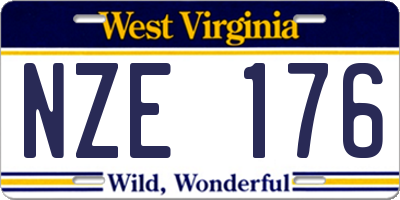WV license plate NZE176