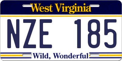 WV license plate NZE185