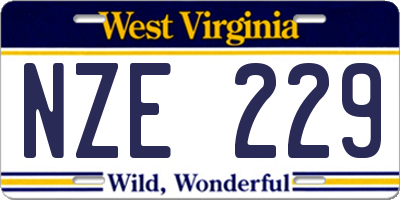 WV license plate NZE229