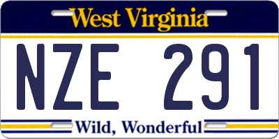 WV license plate NZE291