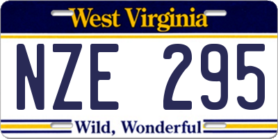 WV license plate NZE295