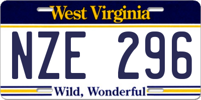 WV license plate NZE296